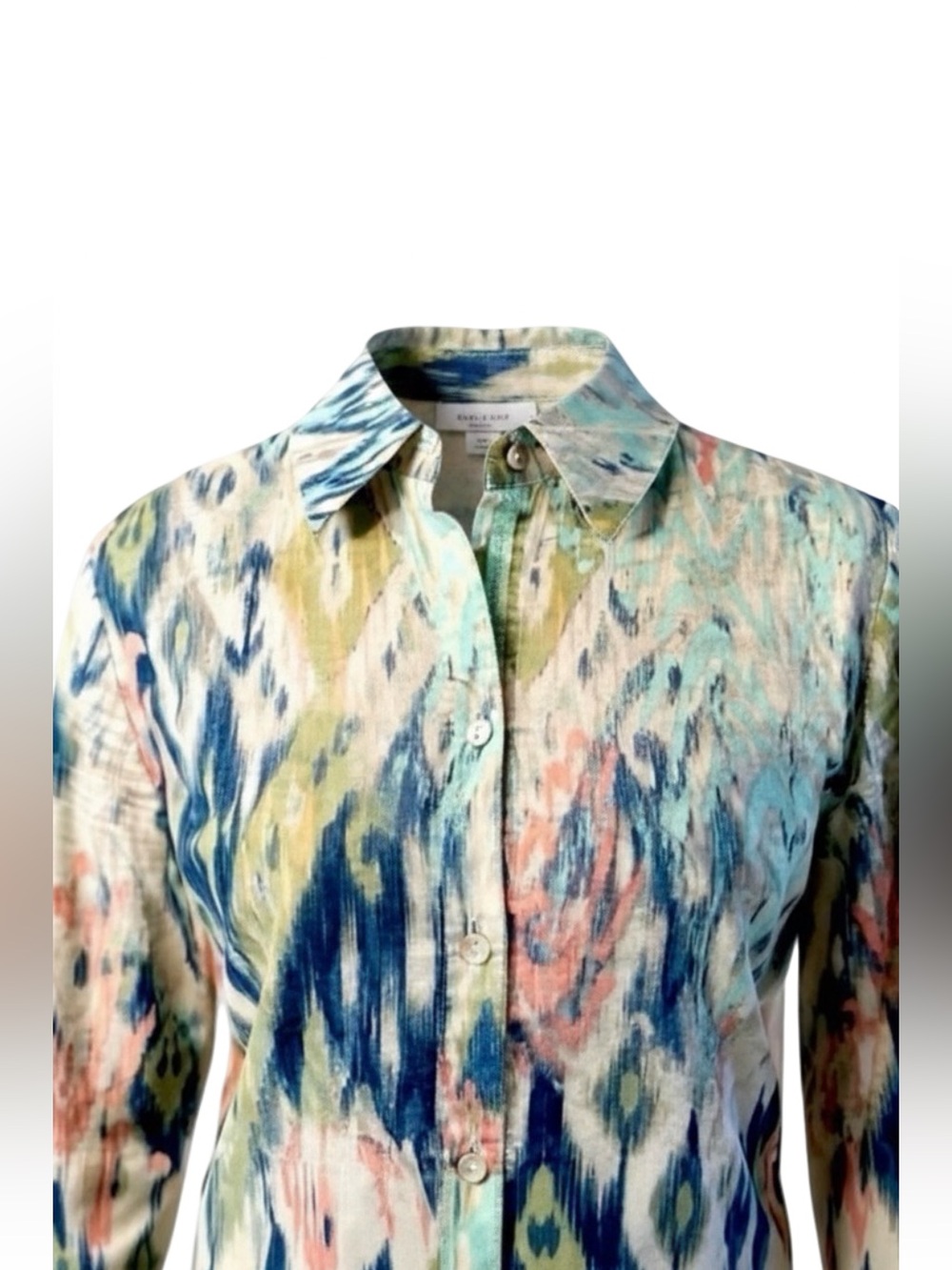 Chico's Women's No-Iron Paisley Print Long-Sleeve Shirt. Size 0 - Picture 6 of 10